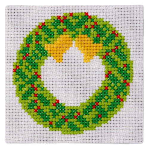 Wreath Card Kit Stitchfinity Counted Cross Stitch - Click Image to Close
